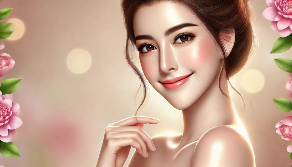 腸を整えて美肌になった女性のイメージ