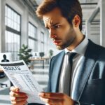 健康診断の結果を見て不安そうなビジネスパーソン。Heilunのメンタル腸活で数値改善を目指すための情報を提供する記事のイメージ