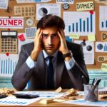 管理職として成長が止まったと感じて悩むビジネスパーソンがデスクで考え込む様子。メンタル腸活で停滞感を突破するための方法を紹介する記事のイメージ