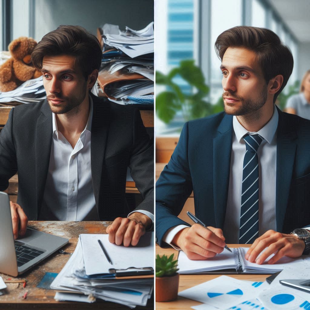 脳と腸を整えることで仕事への集中と継続力が改善したビフォーアフターの比較