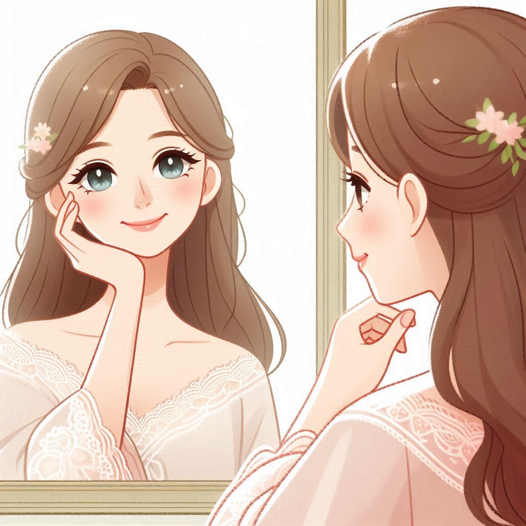内面の変化によって自信を取り戻し、鏡を見ることに前向きになった女性