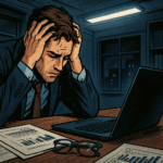 毎日努力しているのにスキルアップできず悩む30代ビジネスパーソンが、脳と腸を同時に整える次世代型メンタル腸活Heilunで思考力を取り戻そうとしている様子