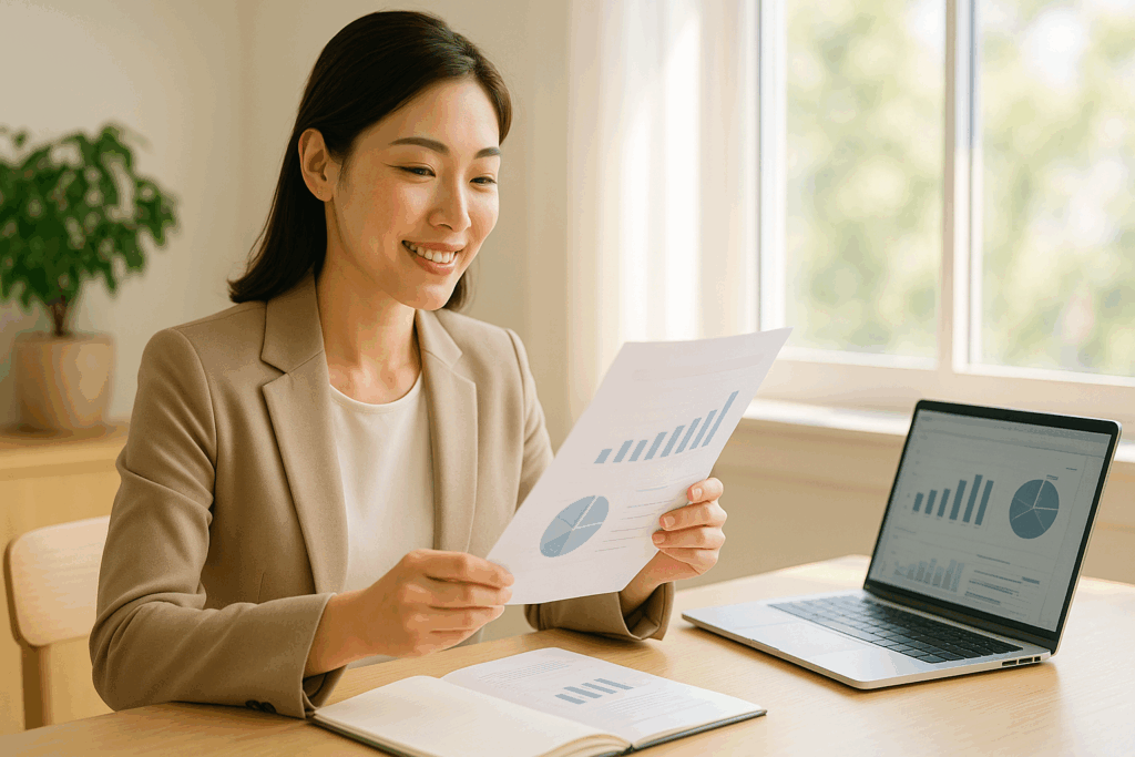 提案書作成に時間がかかっていた自営業者が、脳の処理リズムを整えることで効率的に成果を出せるようになった成功イメージ